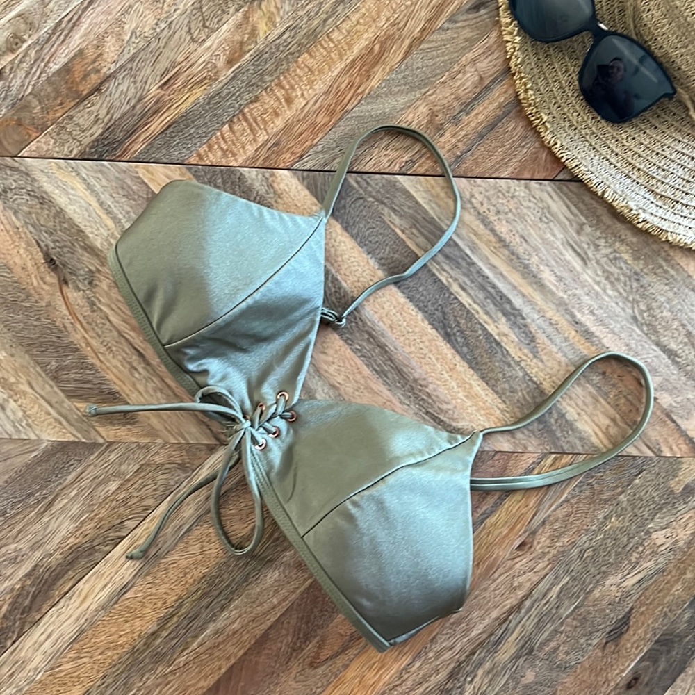 Lace up bikini top